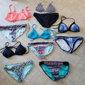 Womens size S and M bikini bathing suits lot